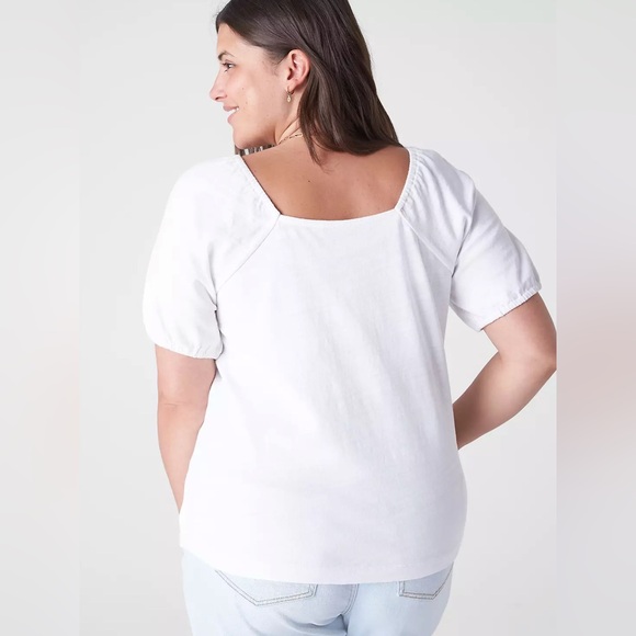 Lane Bryant- Square-Neck Button-Front Top - Picture 2 of 9